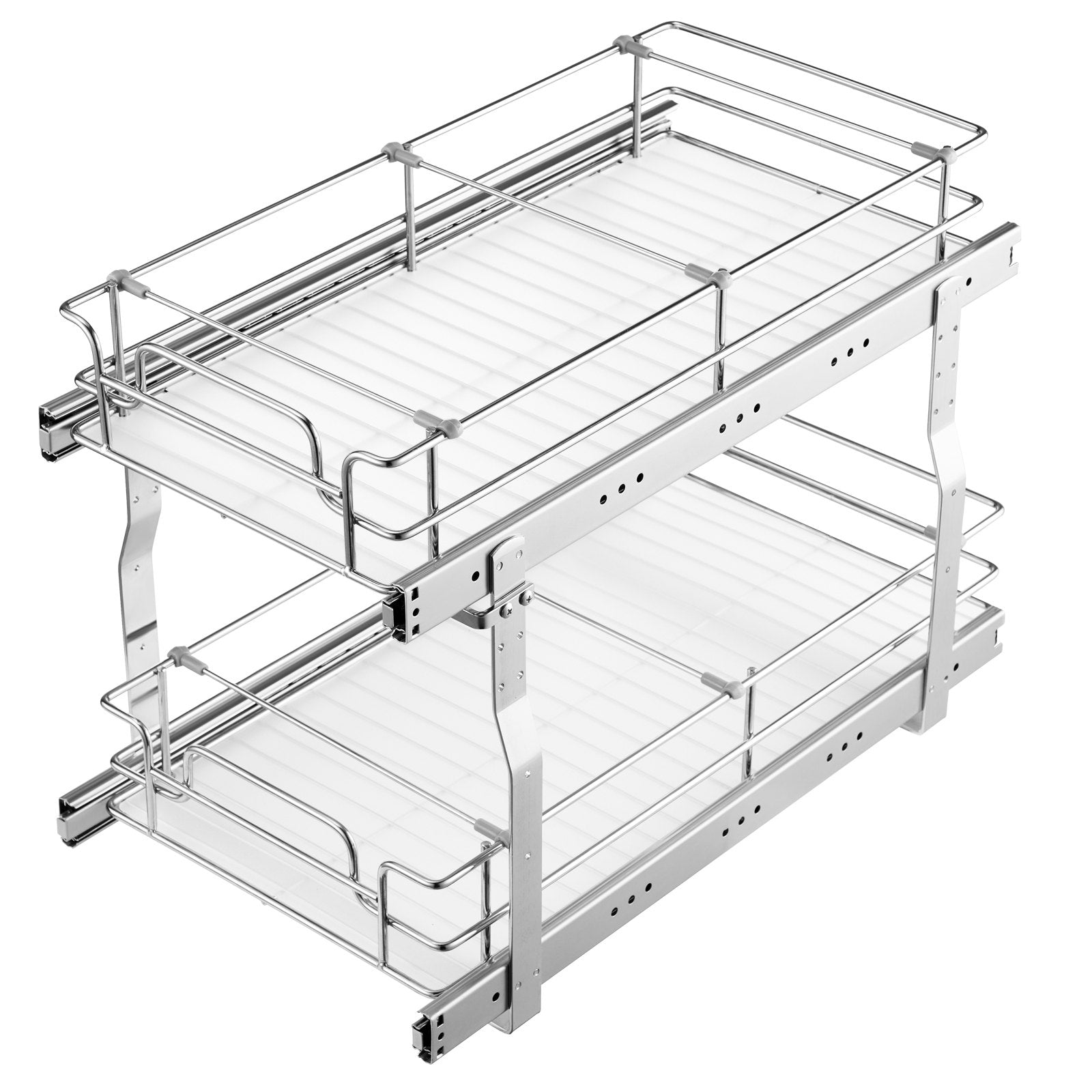 Desk Accessories: VEVOR 12"Wx21"Dx15"H Pull Out Cabinet Organizer, Heavy Duty Slide Out Pantry Shelves, Steel Roll Out Drawers, Sliding Drawer Storage for Home Under Sink, 13.5"Wx22"Dx18"H Install Size for Cabinet