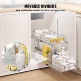 Desk Accessories: VEVOR 12"Wx21"Dx15"H Pull Out Cabinet Organizer, Heavy Duty Slide Out Pantry Shelves, Steel Roll Out Drawers, Sliding Drawer Storage for Home Under Sink, 13.5"Wx22"Dx18"H Install Size for Cabinet