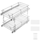 Desk Accessories: VEVOR 12"Wx21"Dx15"H Pull Out Cabinet Organizer, Heavy Duty Slide Out Pantry Shelves, Steel Roll Out Drawers, Sliding Drawer Storage for Home Under Sink, 13.5"Wx22"Dx18"H Install Size for Cabinet
