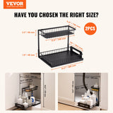 Kitchen & Bathroom DIY: VEVOR 2-Tier Wire Pull Out Cabinet Under Sink Basket Organizer 10.7"x14.2" 2PCS