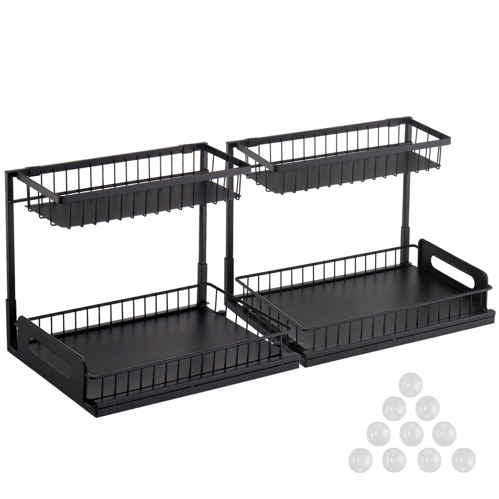 Kitchen & Bathroom DIY: VEVOR 2-Tier Wire Pull Out Cabinet Under Sink Basket Organizer 10.7"x14.2" 2PCS