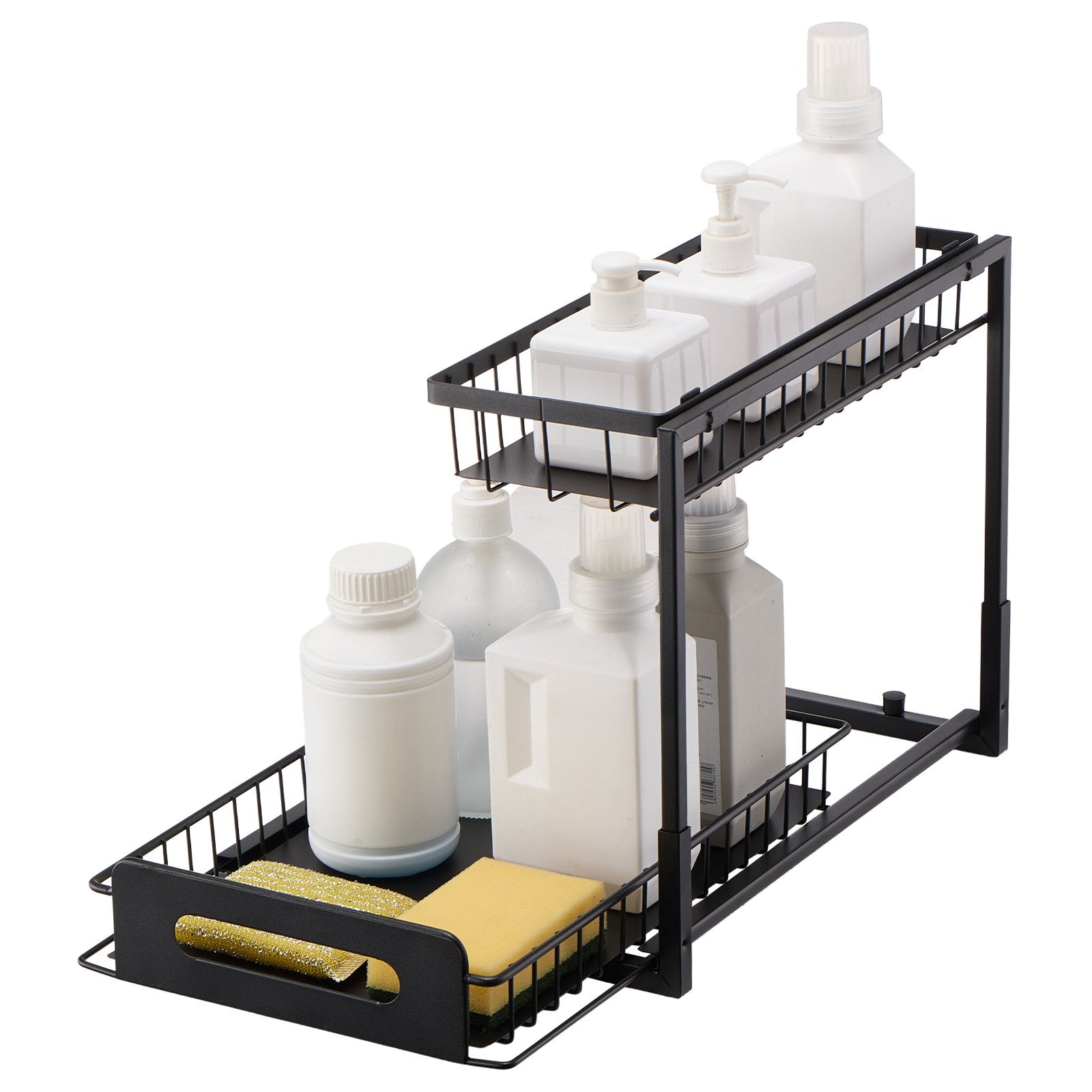 Kitchen & Bathroom DIY: VEVOR 2-Tier Wire Pull Out Cabinet Under Sink Organizer 10.7"x14.2" Drawer Basket