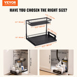 Kitchen & Bathroom DIY: VEVOR 2-Tier Wire Pull Out Cabinet Under Sink Organizer 10.7"x14.2" Drawer Basket