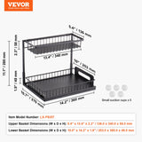 Kitchen & Bathroom DIY: VEVOR 2-Tier Wire Pull Out Cabinet Under Sink Organizer 10.7"x14.2" Drawer Basket