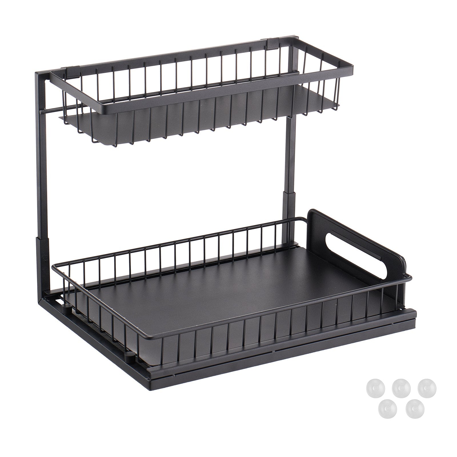 Kitchen & Bathroom DIY: VEVOR 2-Tier Wire Pull Out Cabinet Under Sink Organizer 10.7"x14.2" Drawer Basket