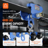 Table Lamps: VEVOR Manual Trolley, 2 Ton Load Capacity, Push Beam Trolley with Dual Wheels, Adjustable for I-Beam Flange Width 63.5 mm to 177.8 mm, Heavy Duty Alloy Steel Garage Hoist for Straight Curved I Beam