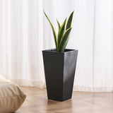 Canopies & Gazebos: VEVOR Tall Planter, Set of 2 Tall Square Tapered Planters, 57 cm Large Modern Gardening and Flower Plastic Pots, Decorative Tall Black Planter with Drainage Hole, for Porch, Patio, Indoor & Outdoor
