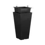 Canopies & Gazebos: VEVOR Tall Planter, Set of 2 Tall Square Tapered Planters, 57 cm Large Modern Gardening and Flower Plastic Pots, Decorative Tall Black Planter with Drainage Hole, for Porch, Patio, Indoor & Outdoor