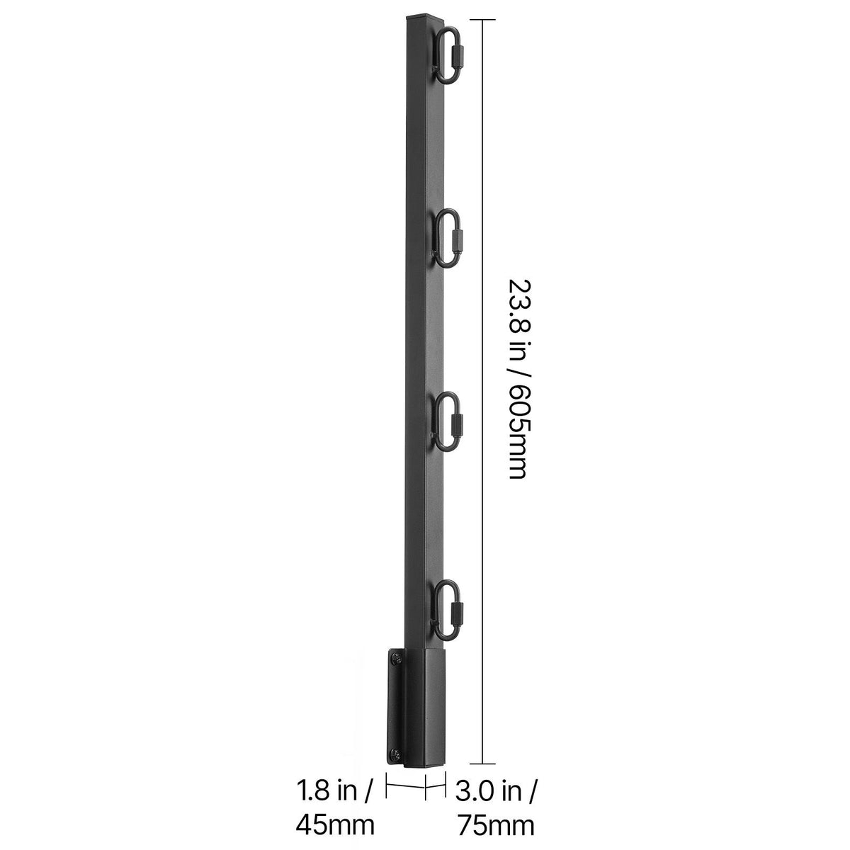Fence Post Extender, 8 Packs 605 mm Barbed Wire Arm, Sturdy Steel Fence Height Extender, Flat or Surface Mounted Barbed Wire Extension Arms, Protect Privacy and Prevent Pets Jumping Off