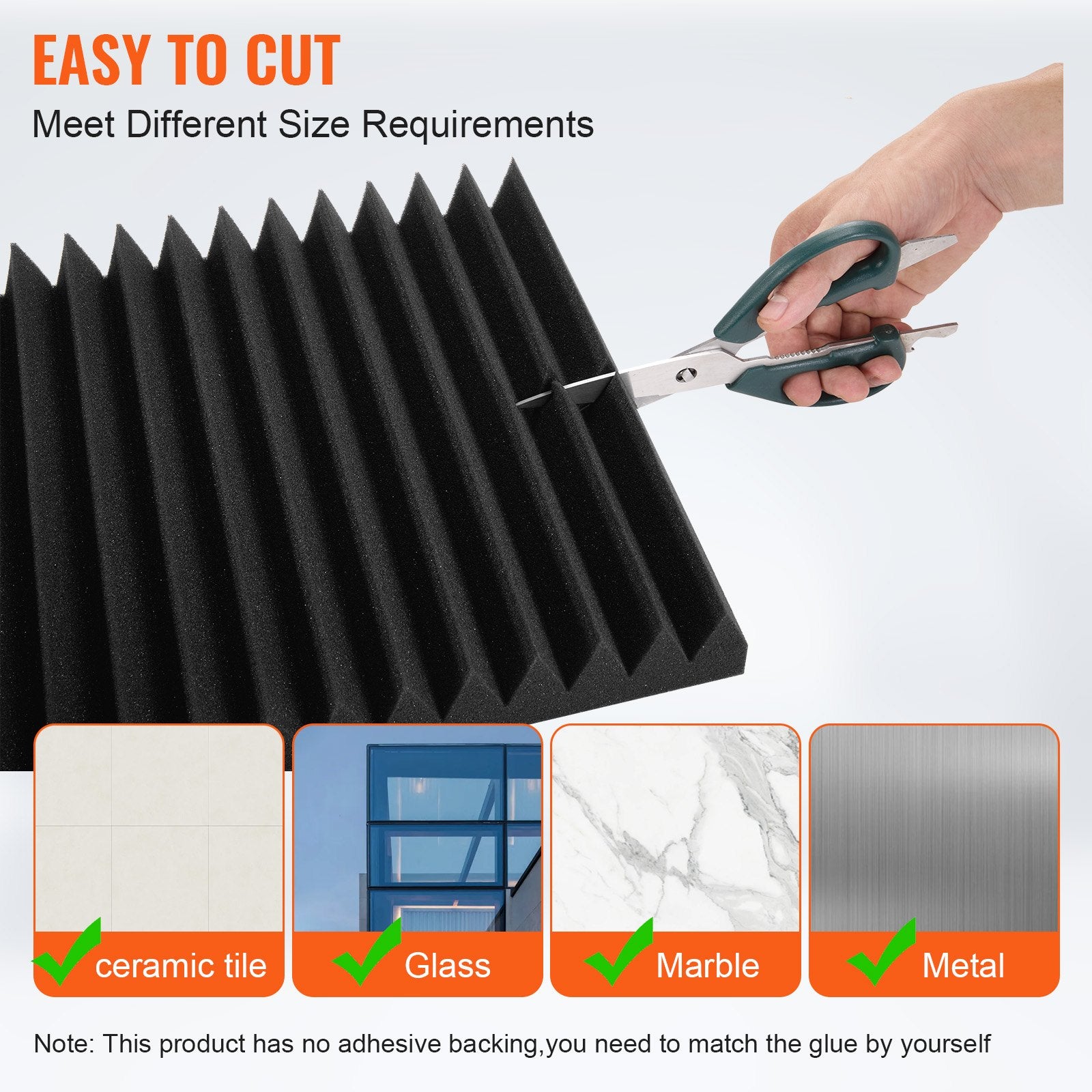 Audio Accessories: VEVOR Acoustic Foam Panels 50 Pack 12 x 12 x 2 in for Studio Wall and Ceiling