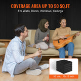 Audio Accessories: VEVOR Acoustic Foam Panels 50 Pack 12 x 12 x 2 in for Studio Wall and Ceiling