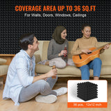 Audio Accessories: VEVOR Acoustic Foam Panels 36 Pack 12 x 12 x 2 in for Studio Wall and Ceiling