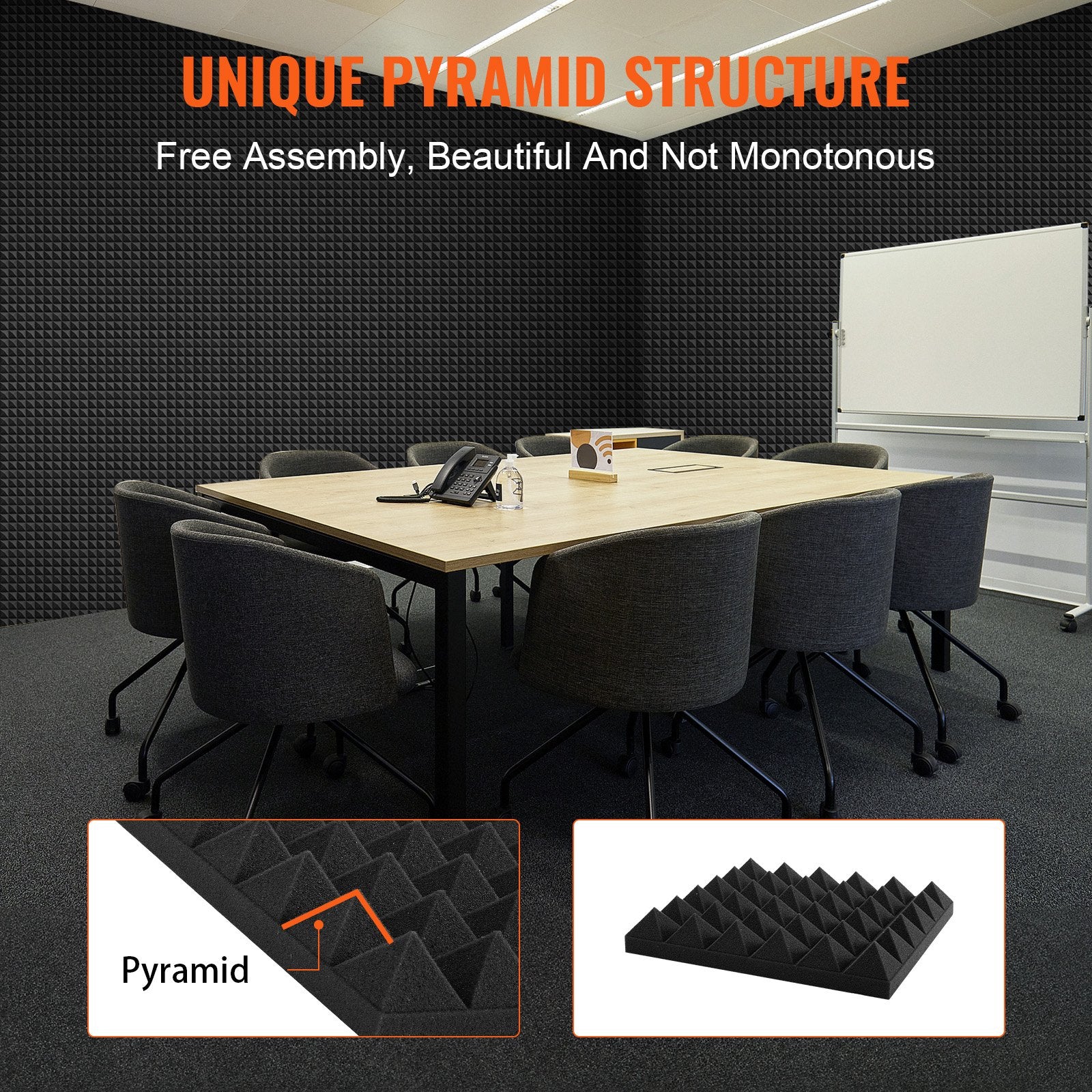 Audio Accessories: VEVOR Acoustic Foam Panels 36 Pack 12 x 12 x 2 in for Studio Wall and Ceiling