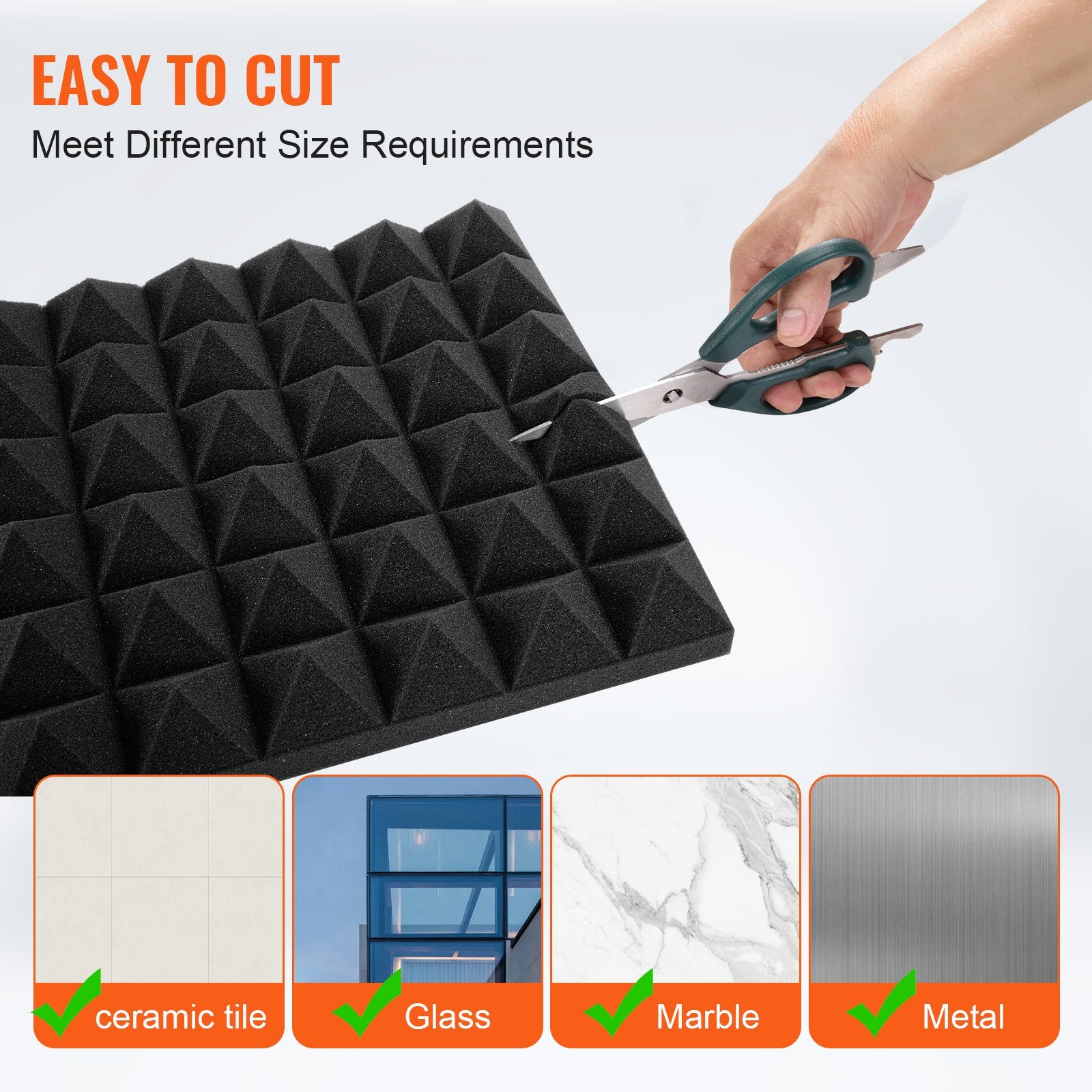 Audio Accessories: VEVOR Acoustic Foam Panels 24 Pack 12 x 12 x 2 in for Studio Wall and Ceiling