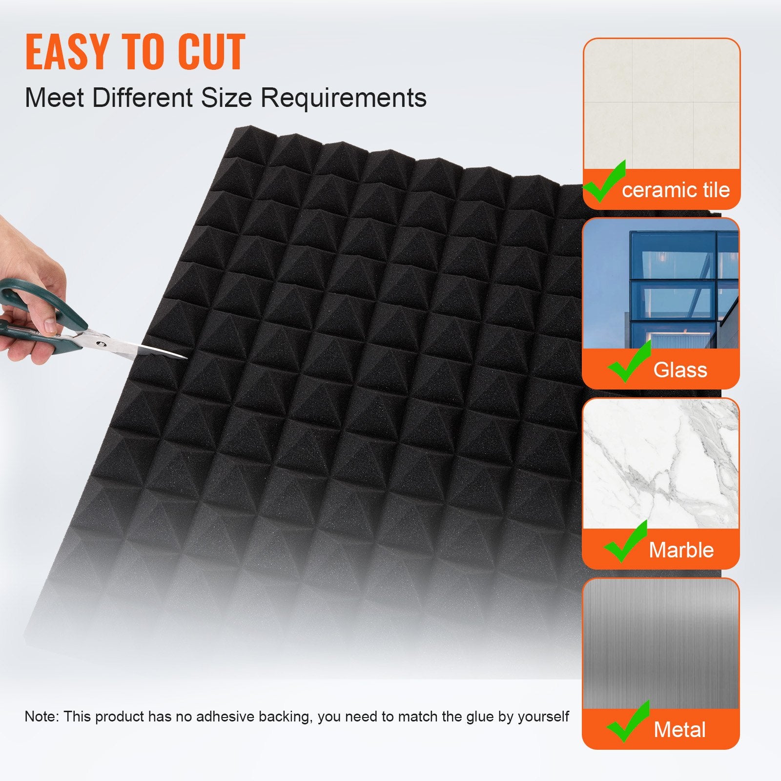 Audio Accessories: VEVOR Acoustic Foam Panels 4 Pack 48 x 24 x 2 in for Studio Wall and Ceiling