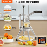 Gardening Tools: VEVOR Commercial Vegetable Fruit Chopper 1/4" Blade Heavy Duty Professional Food Dicer Kattex French Fry Cutter Onion Slicer Stainless Steel for Tomato Peppers Potato Mushroom