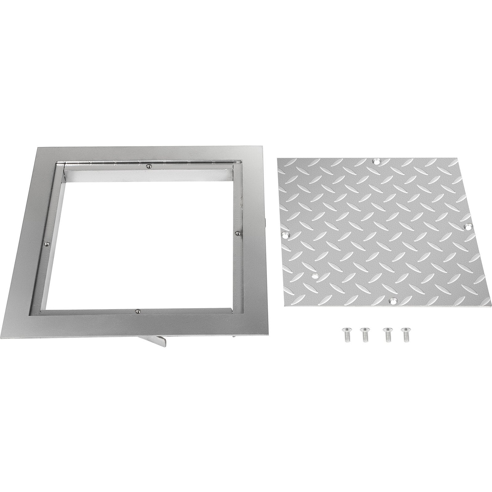 Recessed Manhole Cover 60 x 60 cm Clear Opening, Galvanized Steel Drain Cover Overall Size 67 x 67 cm, Sealed Square Manhole Cover and Frame, Steel Man Hole Lid Inspection Access for Boat/