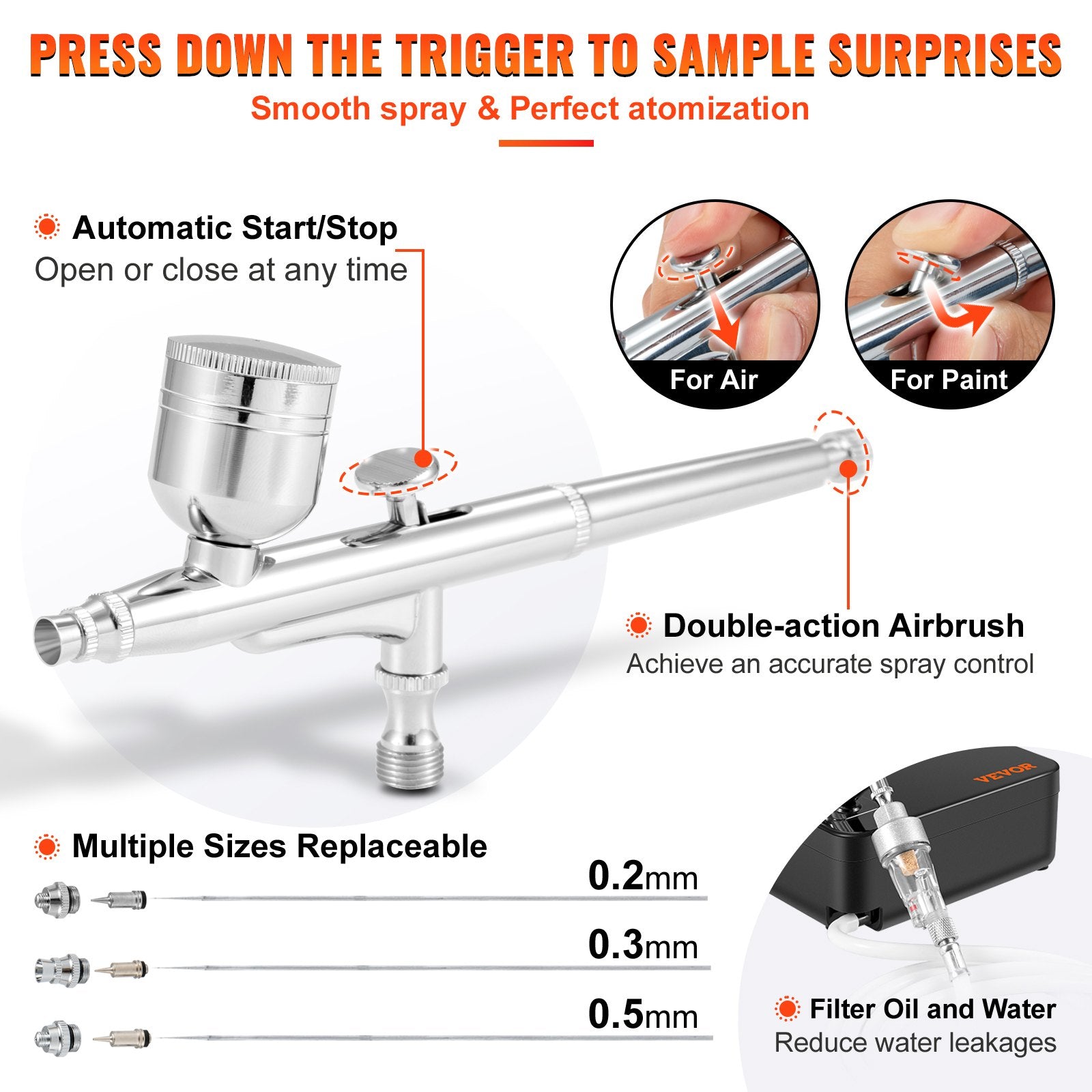 Airbrush Kit Dual-action Airbrush System Compressor Art Nail Makeup Model