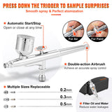 Nail Care: VEVOR Airbrush Kit Dual-action Airbrush System Compressor Art Nail Makeup Model