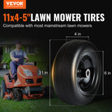 Spreaders & Wheelbarrows: VEVOR Lawn Mower Tires with Rim, 11x4-7" Tubeless Tractor Tires, 2-Pack Tire and Wheel Assemby, Flat-free PU Tire, 3.4" Centered Hub, 3/4" Bushing Size, 20 PCS Adapters for Riding Mowers Lawn Tractors