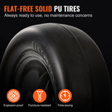 Spreaders & Wheelbarrows: VEVOR Lawn Mower Tires with Rim, 11x4-7" Tubeless Tractor Tires, 2-Pack Tire and Wheel Assemby, Flat-free PU Tire, 3.4" Centered Hub, 3/4" Bushing Size, 20 PCS Adapters for Riding Mowers Lawn Tractors