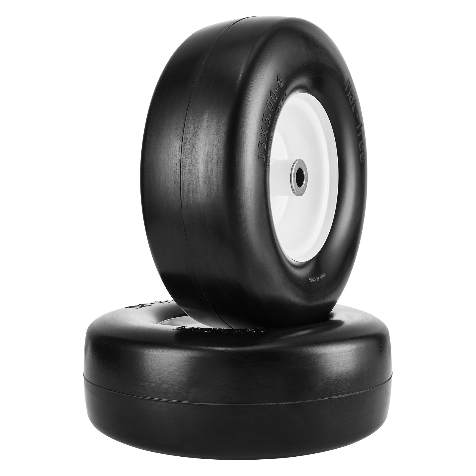 Spreaders & Wheelbarrows: VEVOR Lawn Mower Tires with Rim, 13x5-6" Tubeless Tractor Tires, 2-Pack Tire and Wheel Assembly, Flat-free PU Tires, 3.25"-5.9" Centered Hub, 3/4" Bushing Size, 20 PCS Adapter for Lawn Mowers Tractors