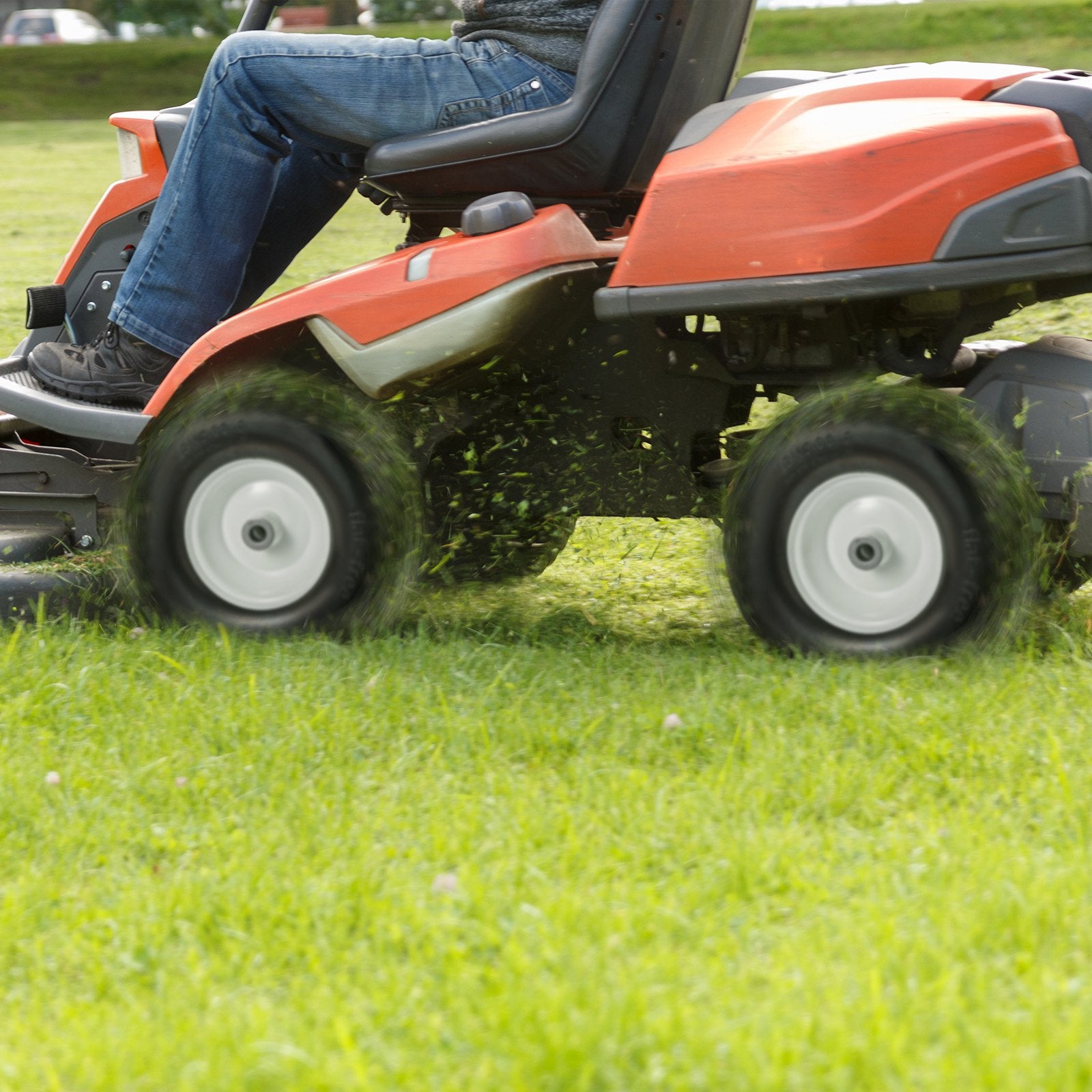 Spreaders & Wheelbarrows: VEVOR Lawn Mower Tires with Rim, 13x5-6" Tubeless Tractor Tires, 2-Pack Tire and Wheel Assembly, Flat-free PU Tires, 3.25"-5.9" Centered Hub, 3/4" Bushing Size, 20 PCS Adapter for Lawn Mowers Tractors