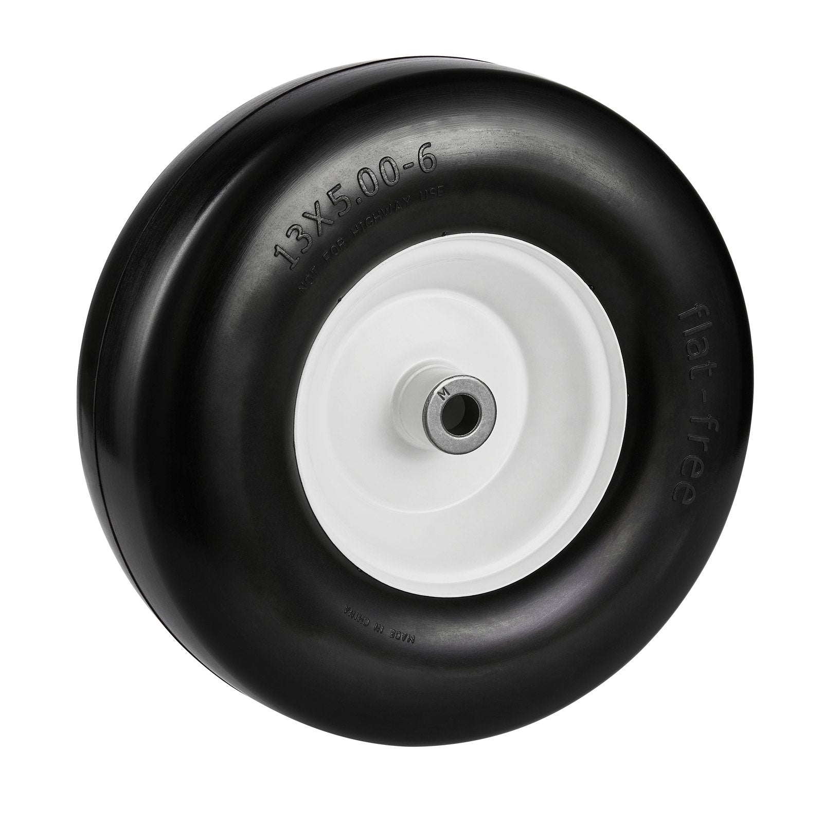Spreaders & Wheelbarrows: VEVOR Lawn Mower Tires with Rim, 13x5-6" Tubeless Tractor Tires, 2-Pack Tire and Wheel Assembly, Flat-free PU Tires, 3.25"-5.9" Centered Hub, 3/4" Bushing Size, 20 PCS Adapter for Lawn Mowers Tractors