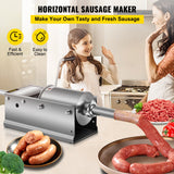 Speciality Appliances: VEVOR Manual Sausage Stuffer, 3 L / 7 LBS Horizontal Sausage Machine, Dual-Speed Meat Stuffer, Made of Food-Grade 304 Stainless Steel, Includes 5 Stuffing Tubes, for Home Kitchen Restaurant Commercial