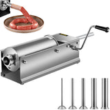 Speciality Appliances: VEVOR Manual Sausage Stuffer, 5 L / 11 LBS Horizontal Sausage Machine, Dual-Speed Meat Stuffer, Made of Food-Grade 304 Stainless Steel, Includes 5 Stuffing Tubes, for Home Kitchen Restaurant Commercia