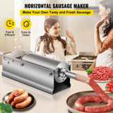 Speciality Appliances: VEVOR Manual Sausage Stuffer, 5 L / 11 LBS Horizontal Sausage Machine, Dual-Speed Meat Stuffer, Made of Food-Grade 304 Stainless Steel, Includes 5 Stuffing Tubes, for Home Kitchen Restaurant Commercia