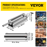 Speciality Appliances: VEVOR Manual Sausage Stuffer, 7 L / 15 LBS Horizontal Sausage Machine, Dual-Speed Meat Stuffer, Made of Food-Grade 304 Stainless Steel, Includes 5 Stuffing Tubes, for Home Kitchen Restaurant Commercia