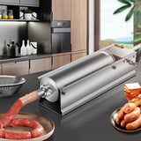 Speciality Appliances: VEVOR Manual Sausage Stuffer, 7 L / 15 LBS Horizontal Sausage Machine, Dual-Speed Meat Stuffer, Made of Food-Grade 304 Stainless Steel, Includes 5 Stuffing Tubes, for Home Kitchen Restaurant Commercia