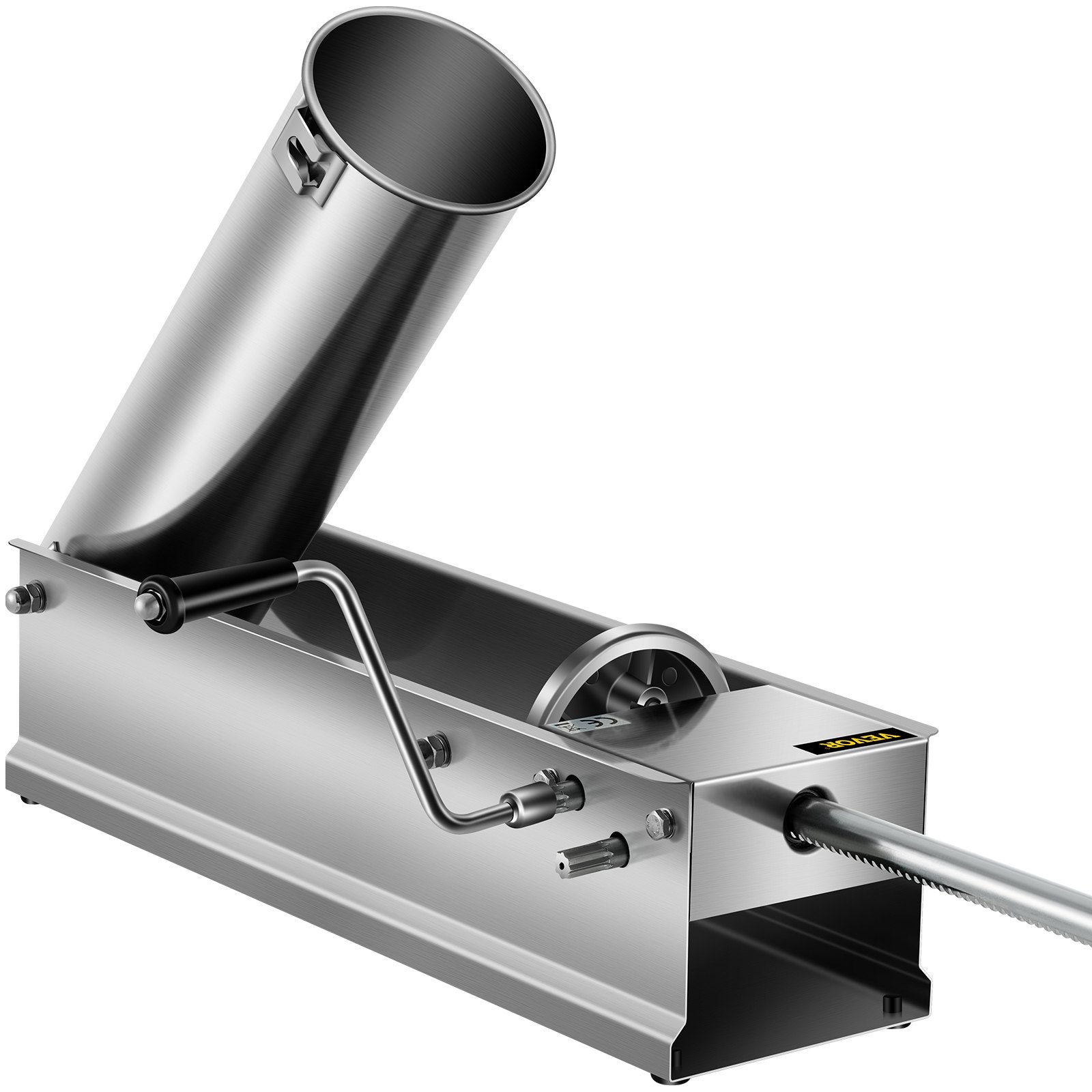Manual Sausage Stuffer, 7 L / 15 LBS Horizontal Sausage Machine, Dual-Speed Meat Stuffer, Made of Food-Grade 304 Stainless Steel, Includes 5 Stuffing Tubes, for Home Kitchen Restaurant Commercia