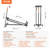 Lawn Rollers: VEVOR Ride on Lawn Mower Lift Jack, 880 Lbs Weight Capacity, Telescopic Maintenance Jack with Crank Handle & Power Tool Handle, Foldable Lawn Tractor Lifter for Lawn Mowers and Garden Tractors, Black