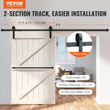 Clothing & Wardrobe Storage: VEVOR 8FT Sliding Barn Door Hardware Closet Track Kit for Single Door J Hanger
