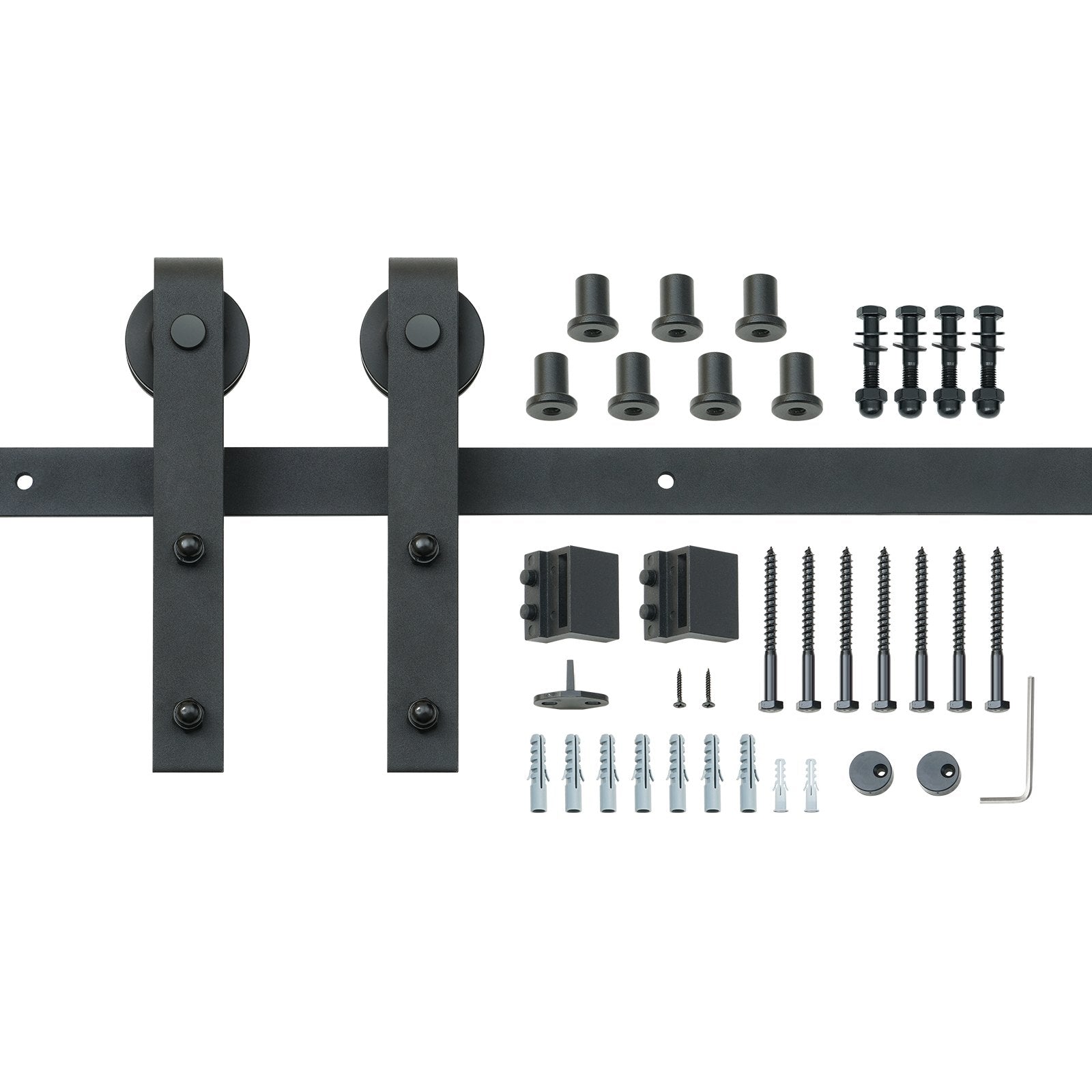 Clothing & Wardrobe Storage: VEVOR 8FT Sliding Barn Door Hardware Closet Track Kit for Single Door J Hanger