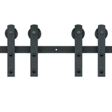 Clothing & Wardrobe Storage: VEVOR 8FT Sliding Barn Door Hardware Closet Track Kit for Double Doors I Hanger