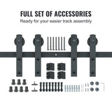 Clothing & Wardrobe Storage: VEVOR 8FT Sliding Barn Door Hardware Closet Track Kit for Double Doors I Hanger