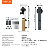 Clothing & Wardrobe Storage: VEVOR 8FT Sliding Barn Door Hardware Closet Track Kit for Double Doors I Hanger