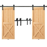 Clothing & Wardrobe Storage: VEVOR 8FT Sliding Barn Door Hardware Closet Track Kit for Double Doors I Hanger