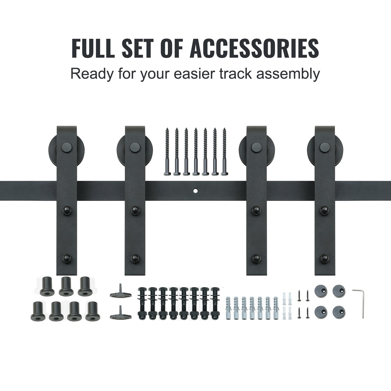 Door Hardware: VEVOR 2440 mm Sliding Barn Door Hardware Closet Track Kit for Double Doors J Hanger