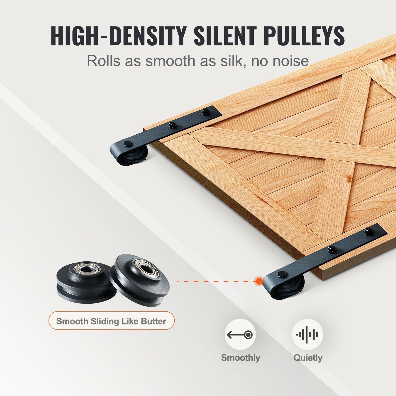 Door Hardware: VEVOR 2440 mm Sliding Barn Door Hardware Closet Track Kit for Double Doors J Hanger