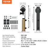 Door Hardware: VEVOR 2440 mm Sliding Barn Door Hardware Closet Track Kit for Double Doors J Hanger