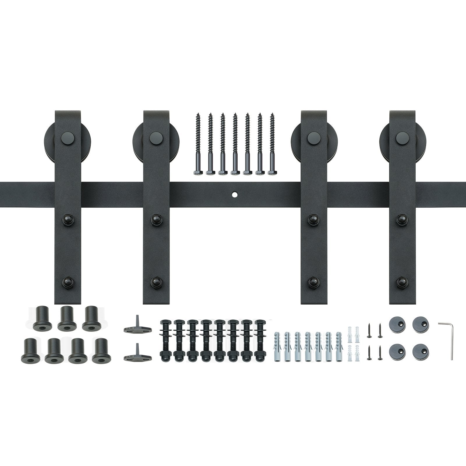 Door Hardware: VEVOR 2440 mm Sliding Barn Door Hardware Closet Track Kit for Double Doors J Hanger