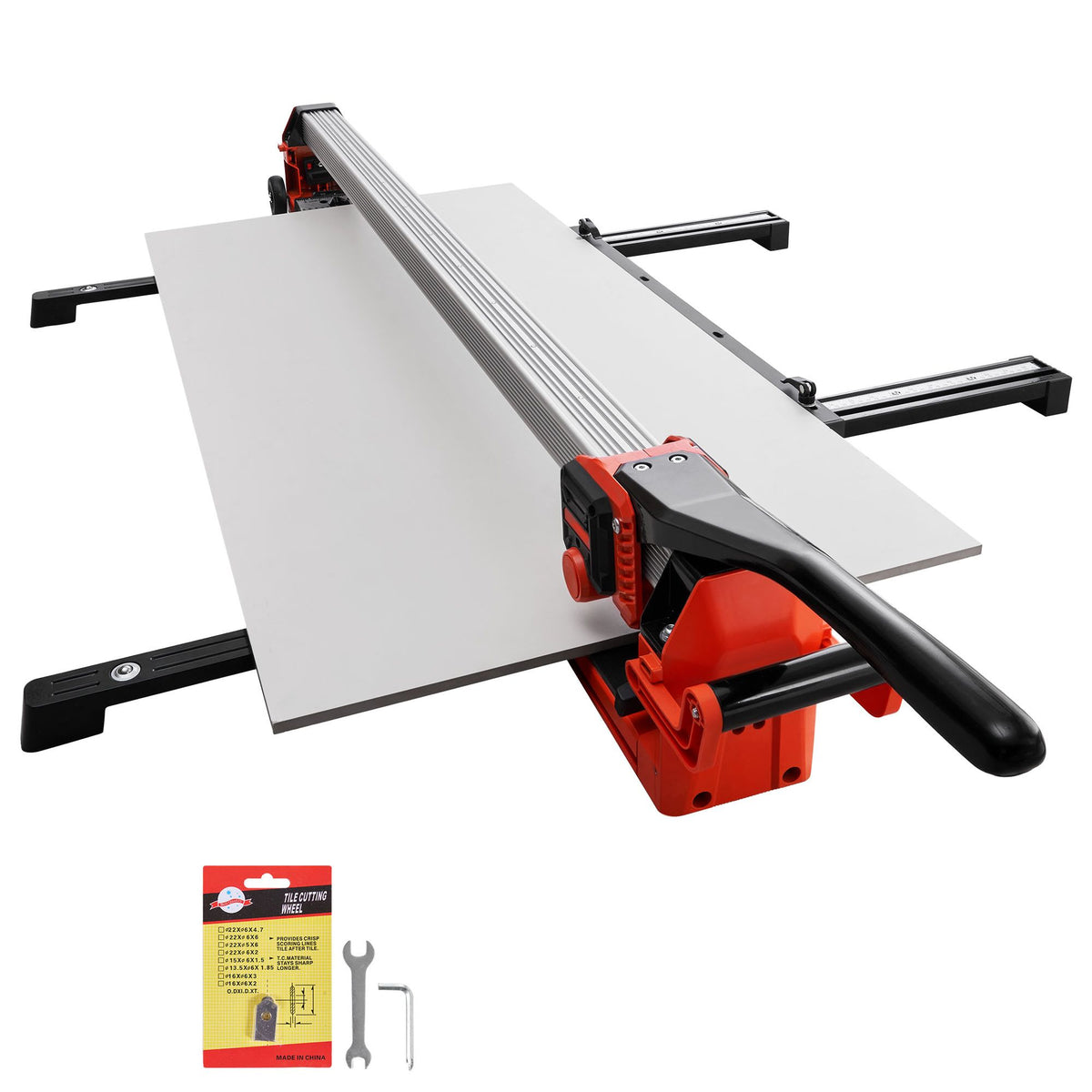 1200 mm Manual Tile Cutter, Upgraded Rail and Sliding Head, Precision Alignment Guide, Tungsten Carbide Cutting Wheel, Support Legs with Swivel Wheels, for DIY Pros, Ceramic, Floor & Wall Tiles