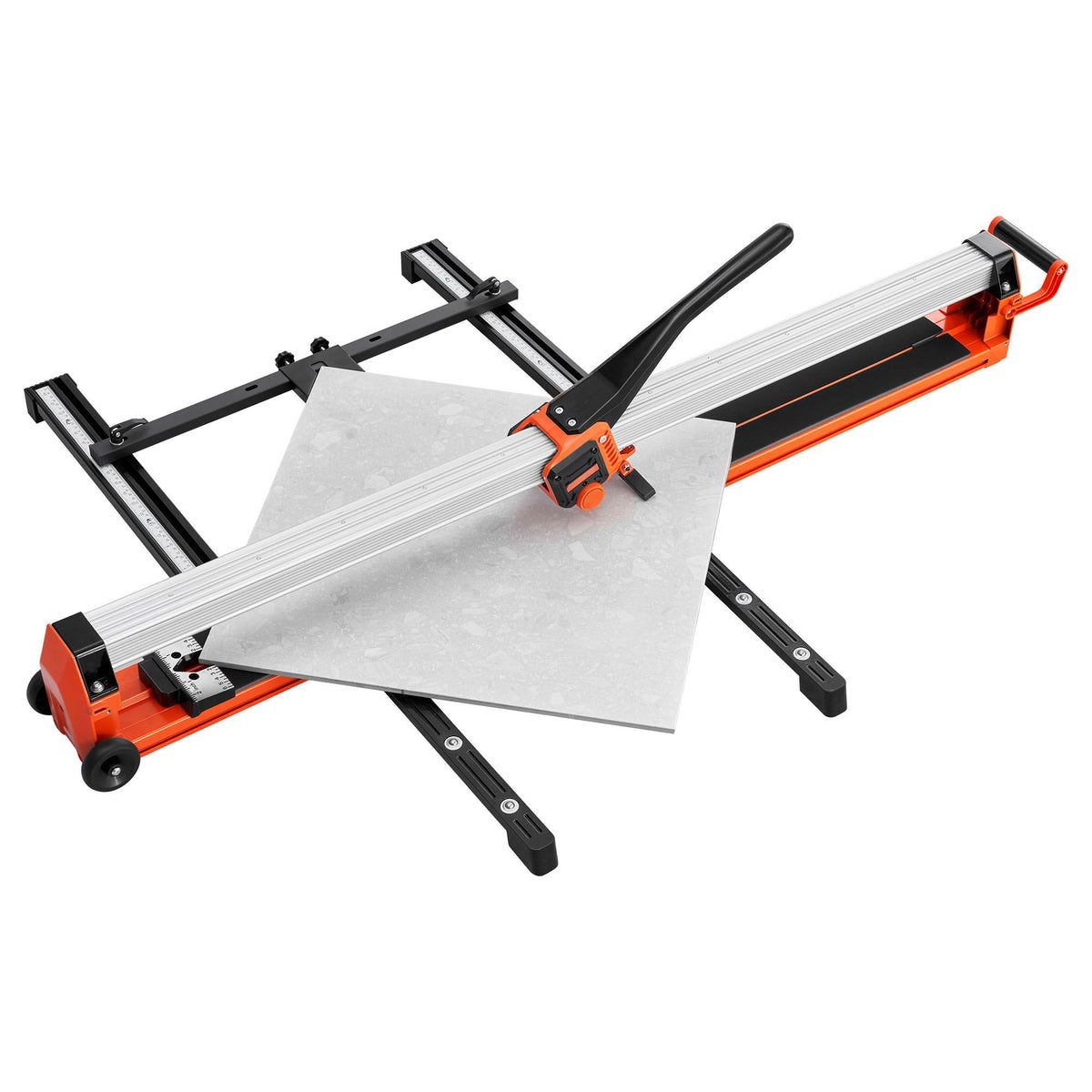 1200 mm Manual Tile Cutter, Upgraded Rail and Sliding Head, Precision Alignment Guide, Tungsten Carbide Cutting Wheel, Support Legs with Swivel Wheels, for DIY Pros, Ceramic, Floor & Wall Tiles