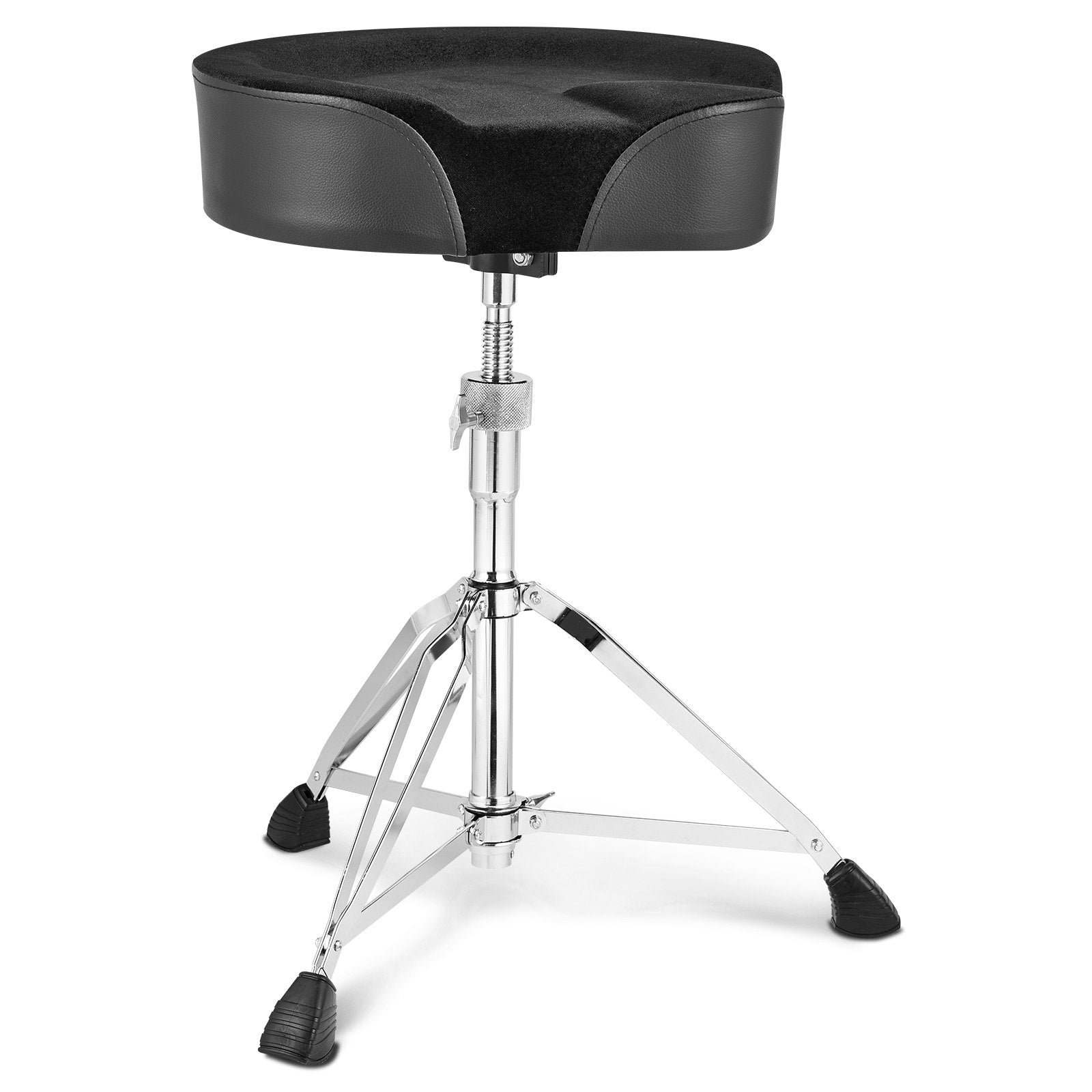 Basketball & Basketball Accessories: VEVOR Saddle Drum Throne, 560-705 mm Height Adjustable, Padded Drum Stool Seat with Anti-Slip Feet Drumsticks 227 kg Max Weight Capacity, Swivel Drum Chair for Drummers
