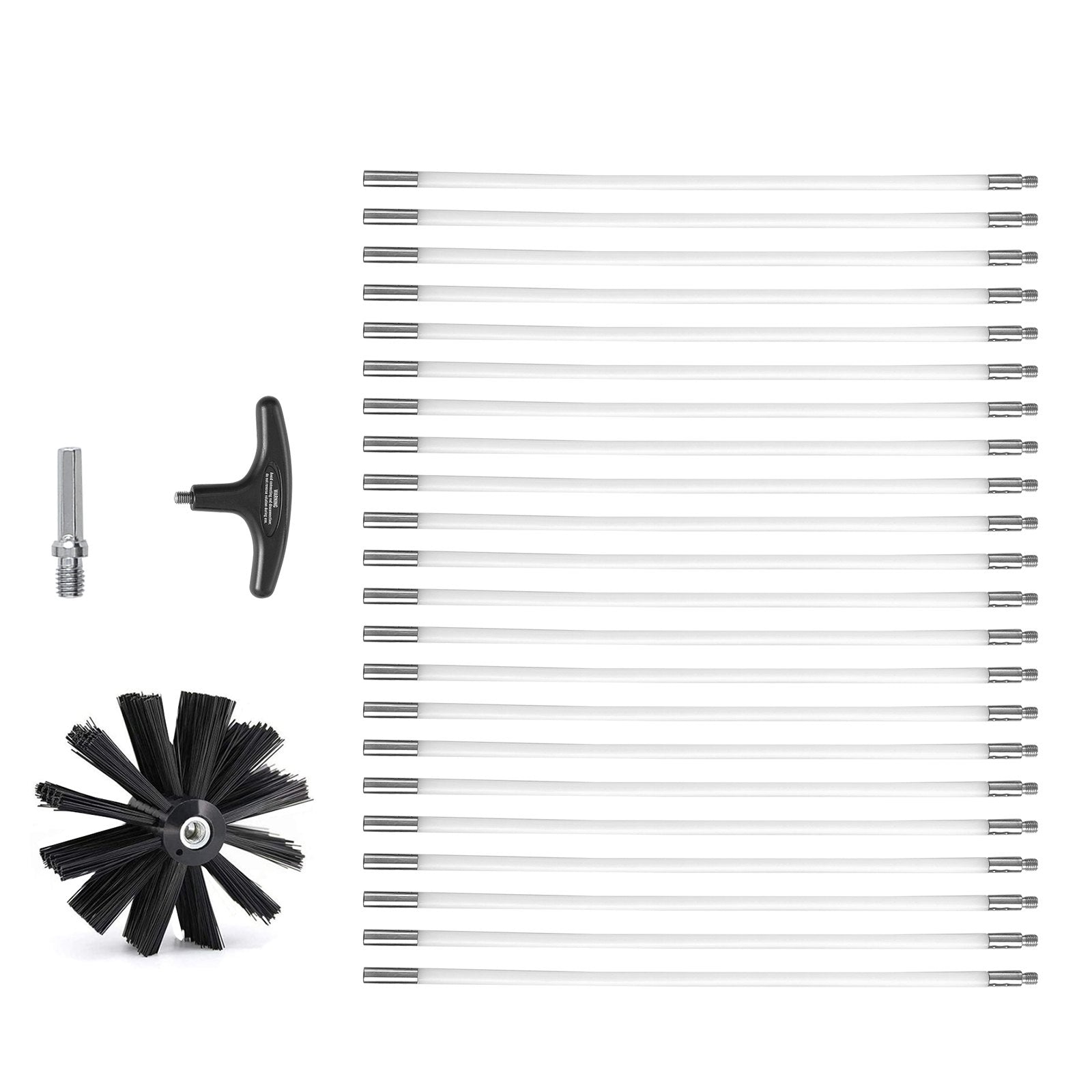 Commercial Cleaning Equipment: VEVOR 914.4CM Dryer Vent Cleaner Kit, 22 Pieces Duct Cleaning Brush, Reinforced Nylon Dryer Vent Brush, Dryer Cleaning Tools Lint Remover with Flexible Lint Trap Brush, Clamp Connectors