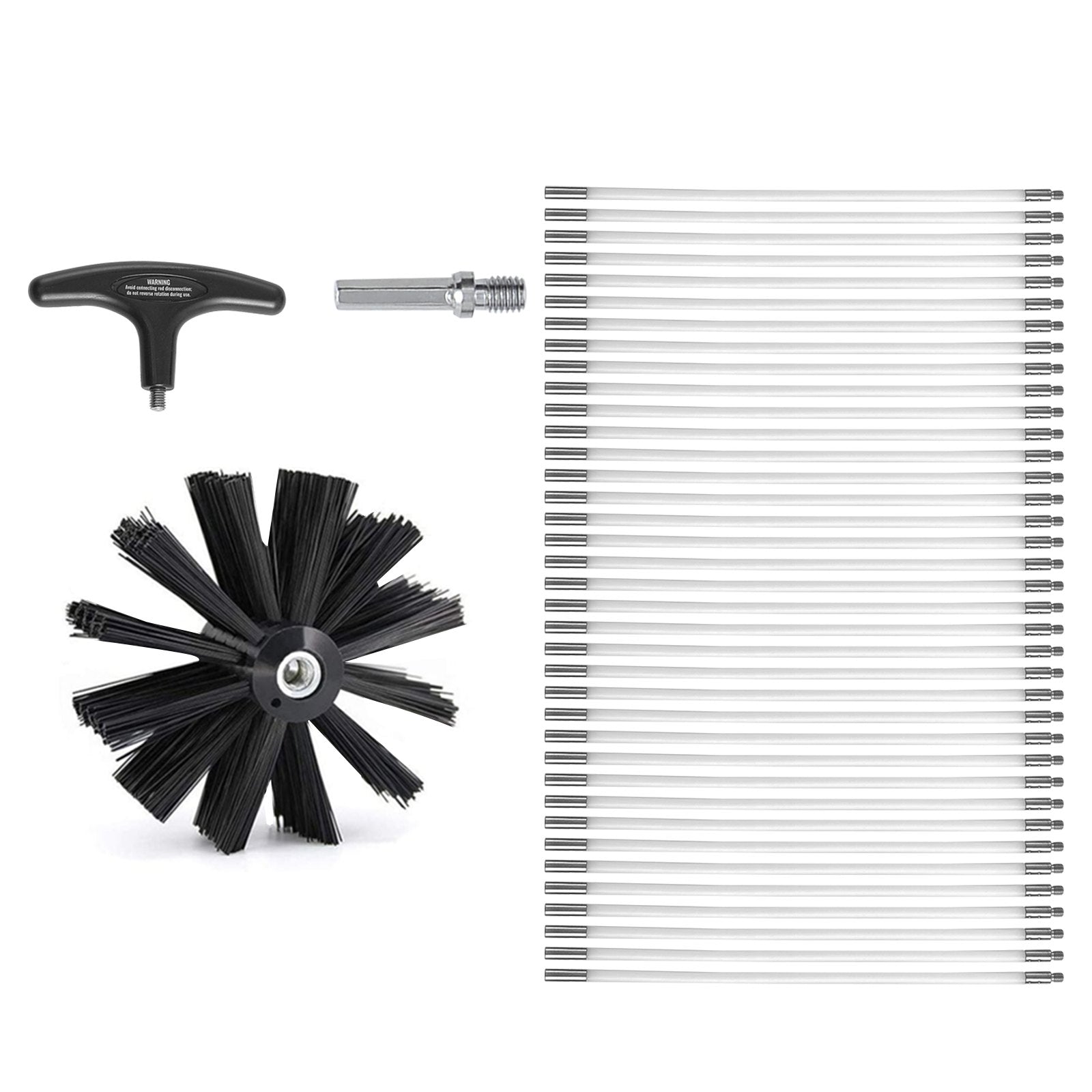 Commercial Cleaning Equipment: VEVOR 15.24M Dryer Vent Cleaner Kit, 37 Pieces Duct Cleaning Brush, Reinforced Nylon Dryer Vent Brush, Dryer Cleaning Tools Lint Remover with Flexible Lint Trap Brush, Clamp Connectors
